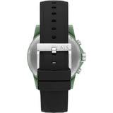 Buy Shop Armani Exchange Outerbanks Chronograph Black Dial Black Silicone Strap Watch For Men - AX1348 USA Online