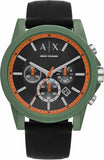 Buy Shop Armani Exchange Outerbanks Chronograph Black Dial Black Silicone Strap Watch For Men - AX1348 USA Online