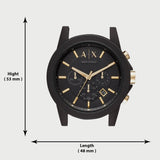Buy Shop Armani Exchange Outerbanks Chronograph Black Dial Black Steel Strap Watch For Men - AX7105 USA Online