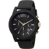 Buy Shop Armani Exchange Outerbanks Chronograph Black Dial Black Steel Strap Watch For Men - AX7105 USA Online