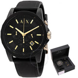 Buy Shop Armani Exchange Outerbanks Chronograph Black Dial Black Steel Strap Watch For Men - AX7105 USA Online