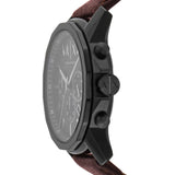 Buy Shop Armani Exchange Outerbanks Chronograph Black Dial Brown Leather Strap Watch For Men - AX1732 USA Online
