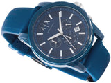 Buy Shop Armani Exchange Outerbanks Chronograph Blue Dial Blue Silicone Strap Watch For Men - AX1327 USA Online