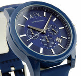 Buy Shop Armani Exchange Outerbanks Chronograph Blue Dial Blue Silicone Strap Watch For Men - AX1327 USA Online