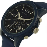 Buy Shop Armani Exchange Outerbanks Chronograph Blue Dial Blue Silicone Strap Watch For Men - AX1327 USA Online