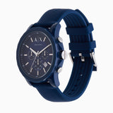 Buy Shop Armani Exchange Outerbanks Chronograph Blue Dial Blue Silicone Strap Watch For Men - AX1327 USA Online
