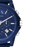 Buy Shop Armani Exchange Outerbanks Chronograph Blue Dial Blue Silicone Strap Watch For Men - AX1327 USA Online