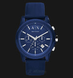 Buy Shop Armani Exchange Outerbanks Chronograph Blue Dial Blue Silicone Strap Watch For Men - AX1327 USA Online