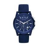 Buy Shop Armani Exchange Outerbanks Chronograph Blue Dial Blue Silicone Strap Watch For Men - AX1327 USA Online