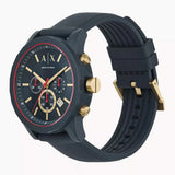 Buy Shop Armani Exchange Outerbanks Chronograph Blue Dial Blue Silicone Strap Watch For Men - AX1335 USA Online