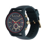 Buy Shop Armani Exchange Outerbanks Chronograph Blue Dial Blue Silicone Strap Watch For Men - AX1335 USA Online