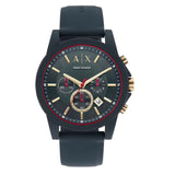 Buy Shop Armani Exchange Outerbanks Chronograph Blue Dial Blue Silicone Strap Watch For Men - AX1335 USA Online
