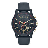 Buy Shop Armani Exchange Outerbanks Chronograph Blue Dial Blue Silicone Strap Watch For Men - AX1335 USA Online