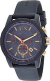 Buy Shop Armani Exchange Outerbanks Chronograph Blue Dial Blue Silicone Strap Watch For Men - AX1335 USA Online