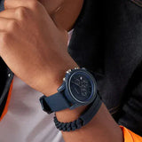Buy Shop Armani Exchange Outerbanks Chronograph Blue Dial Blue Silicone Strap Watch For Men - AX7128 USA Online