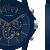 Buy Shop Armani Exchange Outerbanks Chronograph Blue Dial Blue Silicone Strap Watch For Men - AX7128 USA Online