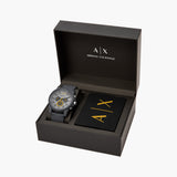 Buy Shop Armani Exchange Outerbanks Chronograph Grey Dial Grey Silicone Strap Watch For Men - AX7123 USA Online