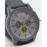 Buy Shop Armani Exchange Outerbanks Chronograph Grey Dial Grey Silicone Strap Watch For Men - AX7123 USA Online