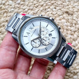 Buy Shop Armani Exchange Outerbanks Chronograph Silver Dial Silver Steel Strap Watch For Men - AX7141 USA Online