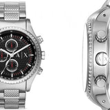 Buy Shop Armani Exchange The Driver Chronograph Black Dial Silver Steel Strap Watch For Men - AX1612 USA Online
