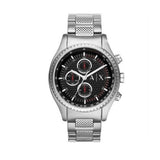 Buy Shop Armani Exchange The Driver Chronograph Black Dial Silver Steel Strap Watch For Men - AX1612 USA Online