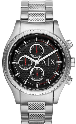 Buy Shop Armani Exchange The Driver Chronograph Black Dial Silver Steel Strap Watch For Men - AX1612 USA Online
