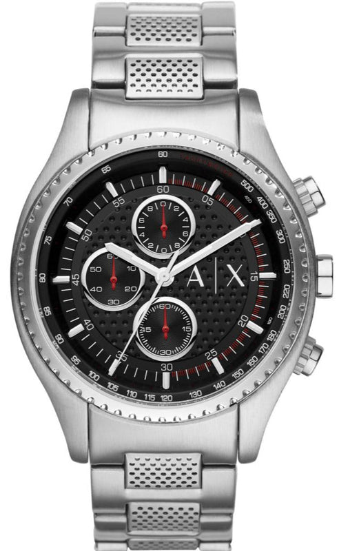 Buy Shop Armani Exchange The Driver Chronograph Black Dial Silver Steel Strap Watch For Men - AX1612 USA Online