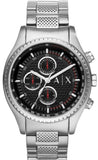 Buy Shop Armani Exchange The Driver Chronograph Black Dial Silver Steel Strap Watch For Men - AX1612 USA Online