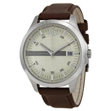 Buy Shop Armani Exchange Whitman Silver Dial Brown Leather Strap Watch For Men - AX2100 USA Online