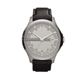 Buy Shop Armani Exchange Whitman Silver Dial Brown Leather Strap Watch For Men - AX2100 USA Online