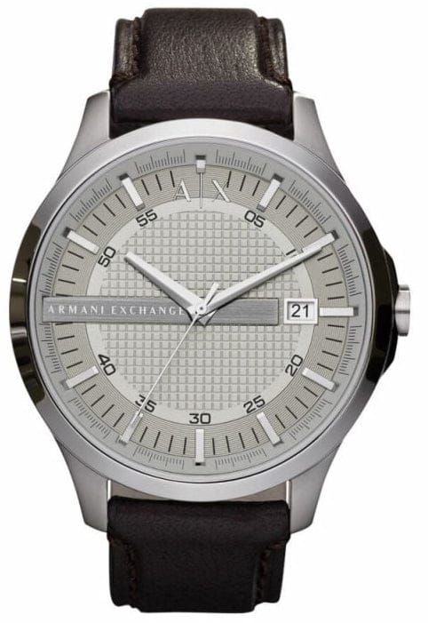 Buy Shop Armani Exchange Whitman Silver Dial Brown Leather Strap Watch For Men - AX2100 USA Online