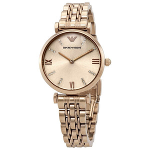 Buy Shop Emporio Armani T-Bar Gianni Rose Gold Dial Rose Gold Steel Strap Watch For Women - AR11059 USA Online