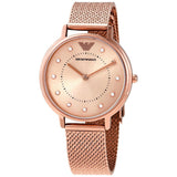 Buy Shop Emporio Armani Kappa Pink Dial Pink Mesh Bracelet Watch For Women - AR11129 USA Online