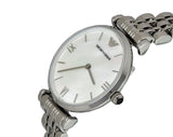 Emporio Armani T Bar Mother of Pearl Dial Steel Strap Watch For Women - AR1682