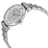 Buy Shop Emporio Armani Gianni T Bar White Crystal Pave Dial Silver Stainless Steel Strap Watch For Women - AR1925 USA Online