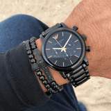 Buy Shop Emporio Armani Luigi Ceramic Chronograph Black Dial Black Strap Watch For Men - AR1509 USA Online