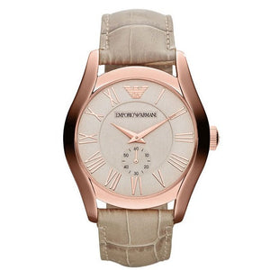 Buy Shop Emporio Armani Valente Analog Beige Dial Beige Leather Strap Watch For Men - AR1667 USA Online