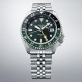 Seiko 5 Sports SKX GMT Automatic Green Dial Silver Steel Strap Watch For Men - SSK035K1