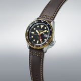 Buy Shop Seiko 5 Sports SKX GMT Automatic Mocha Black Dial Brown Leather Strap Watch For Men - SSK036K1 USA Online