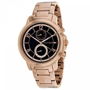 Buy Shop Tommy Hilfiger Claudia Black Dial Rose Gold Steel Strap Watch for Women - 1781820 USA Online