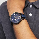 Buy Shop Fossil Nate Chronograph Blue Dial Two Tone Steel Strap Watch for Men - JR1494 USA Online