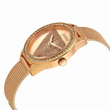 Buy Shop Guess Tri Glitz Quartz Diamonds Rose Gold Dial Rose Gold Mesh Bracelet Watch For Women - W1142L4 USA Online