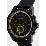 Buy Shop Armani Exchange Outerbanks Chronograph Black Dial Black Silicone Strap Watch For Men - AX1343 USA Online
