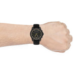 Buy Shop Armani Exchange Outerbanks Chronograph Black Dial Black Silicone Strap Watch For Men - AX1343 USA Online