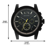 Buy Shop Armani Exchange Outerbanks Chronograph Black Dial Black Silicone Strap Watch For Men - AX1343 USA Online