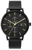 Armani Exchange Cayde Chronograph Black Dial Black Mesh Strap Watch For Men - AX2716