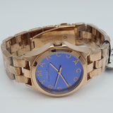Buy Shop Marc Jacobs Henry Blue Dial Rose Gold Steel Strap Watch for Women - MBM3213 USA Online