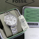 Buy Shop Fossil Cecile Chronograph Silver Dial Silver Steel Strap Watch for Women - AM4481 USA Online