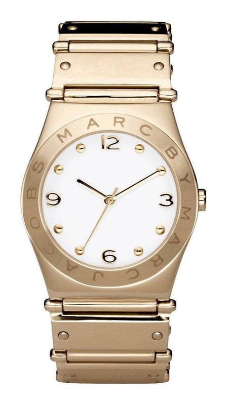 Buy Shop Marc Jacobs Amy White Dial Gold Steel Strap Watch for Women - MBM8519 USA Online