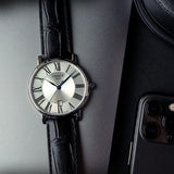 Buy Shop Tissot Carson Premium Silver Dial Black Leather Strap Watch For Men - T122.410.16.033.00 USA Online